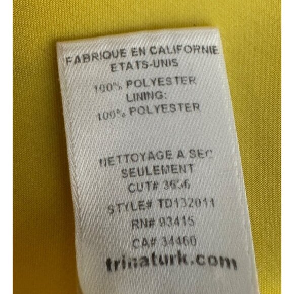 Trina Turk Size 4 Yellow Floral Wrap Dress100% Polyester V-Neck Lightweight - Picture 13 of 13
